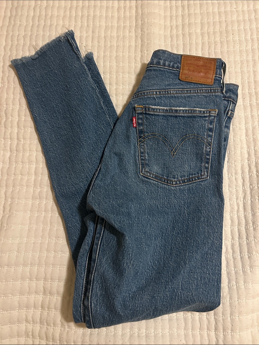 Levi's Men's Dark Blue Slim Straight Jeans with Leather Patch